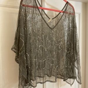 Silver beaded top